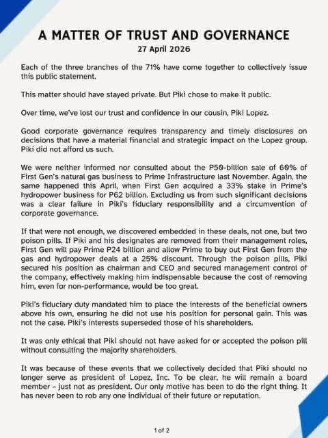 lopez cousins statement