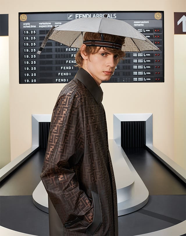 ISO (in search of) this Fendi Umbrella Hat ? Fendi just put monogrammed umbrella hats on the runway  main image 3