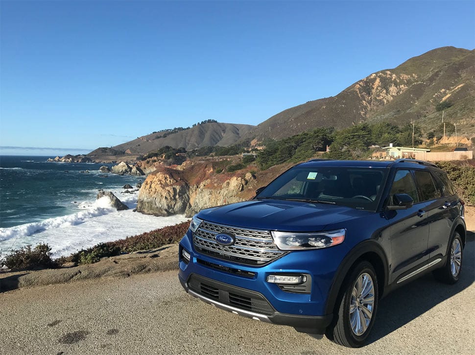 Ford Explorer Coastal Drive Ford Explorer driving along a California coastal highway