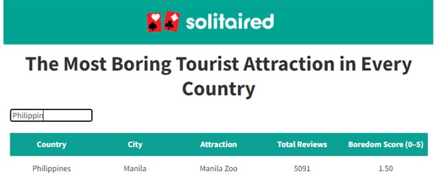 Manila Zoo is most boring attraction