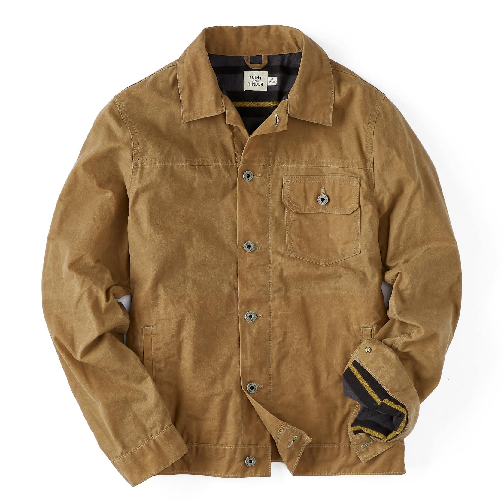 Flannel-Lined Waxed Trucker Jacket