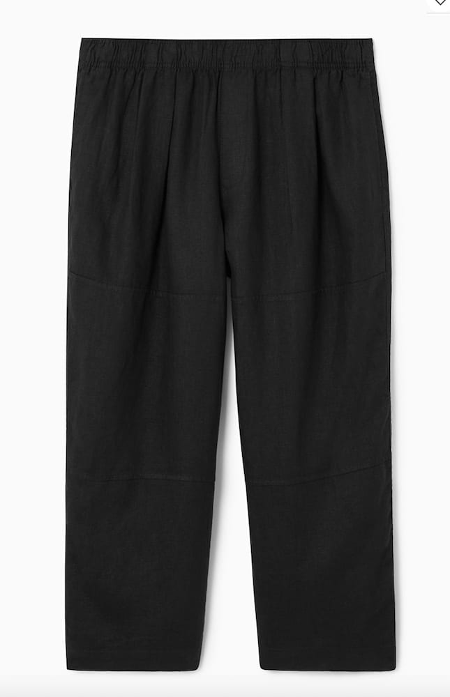 Cropped Wide-Leg Linen Pants
