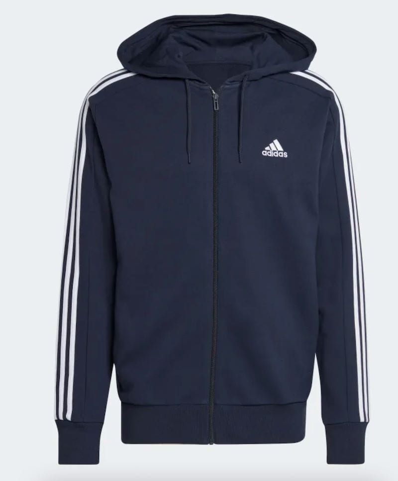 Adidas Essentials 3-Stripes Full-Zip Hoodie
