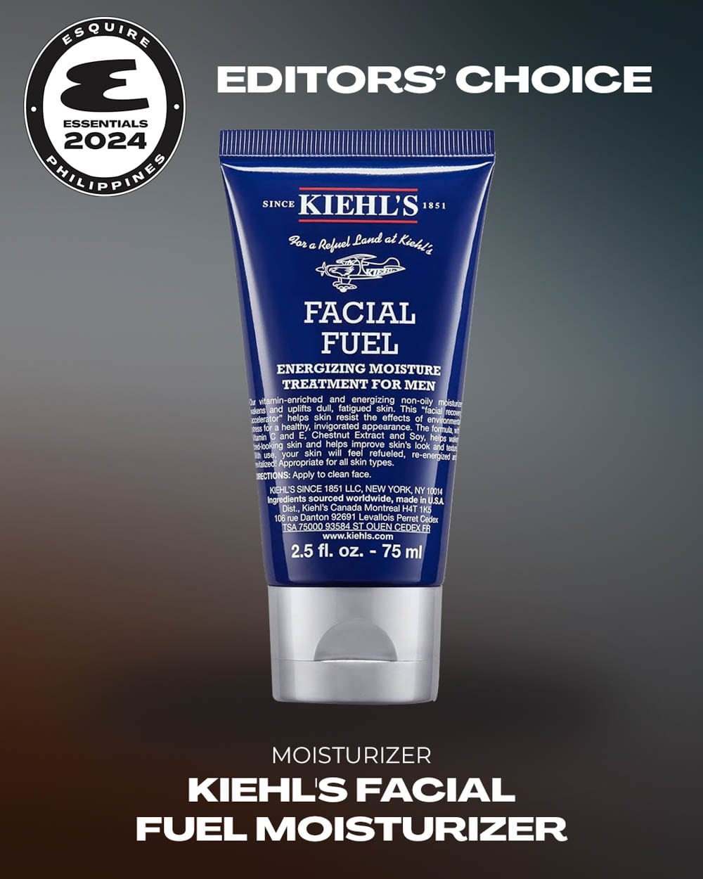 Editors' Choice for Moisturizer: Kiehl's Facial Fuel Moisturizer
