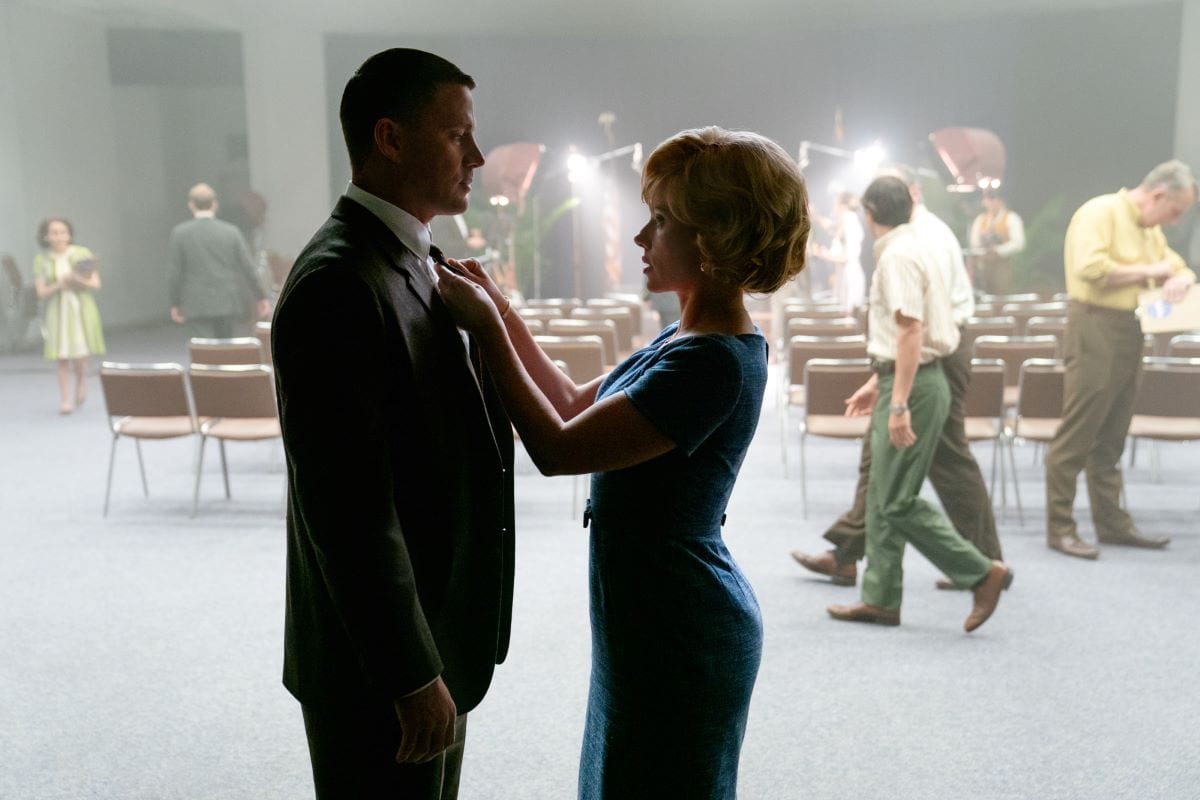 Scarlett Johansson and Channing Tatum on the set of Fly Me to the Moon
