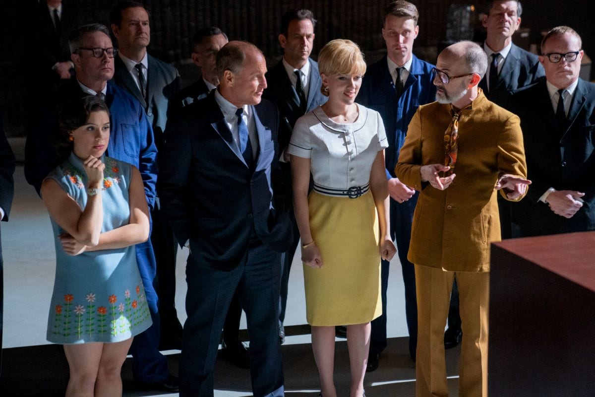 Woody Harrelson, Scarlett Johansson and Jim Rash in Fly Me to the Moon