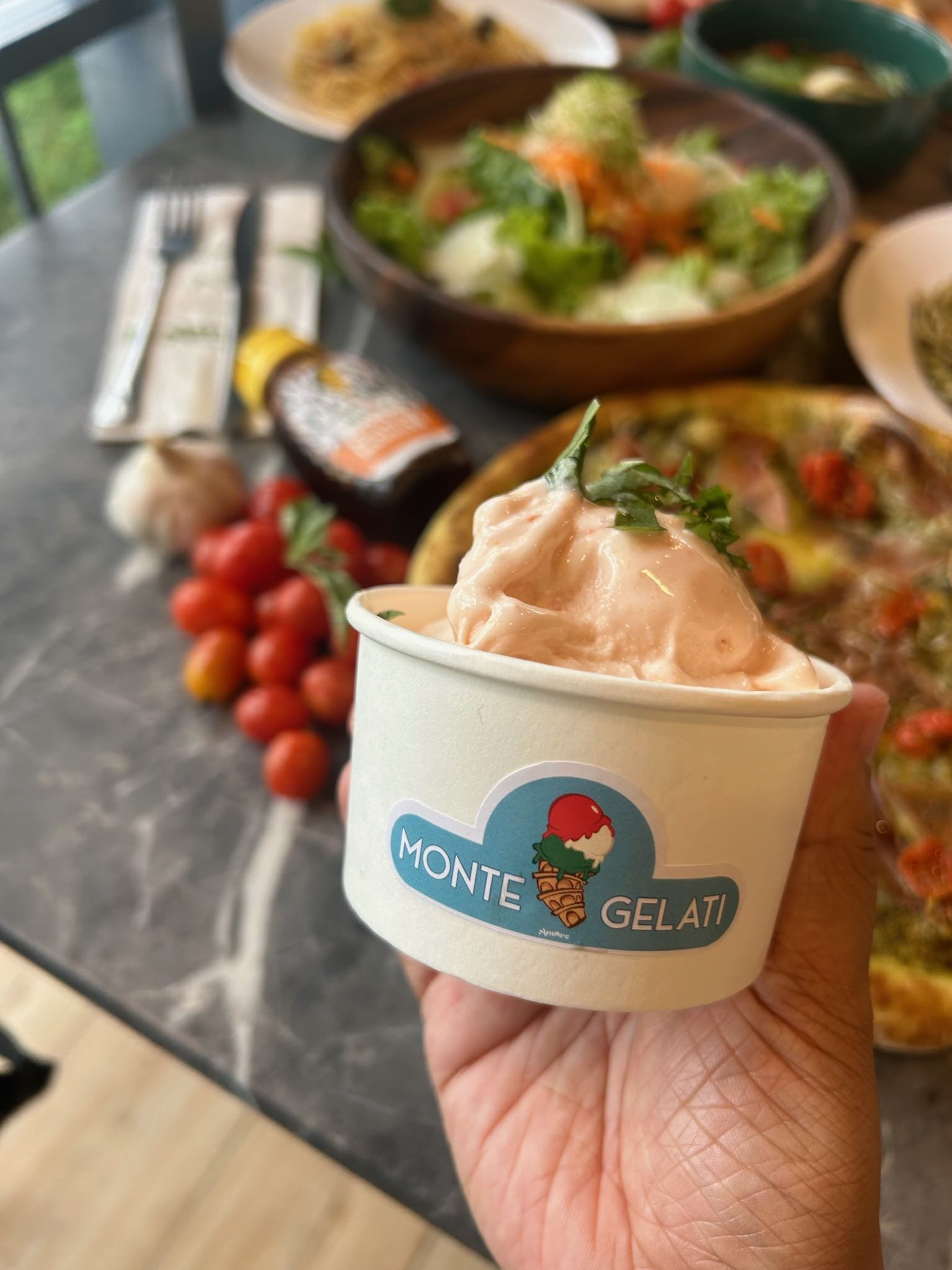 Cherry Tomato Gelato at Amare La Cucina 