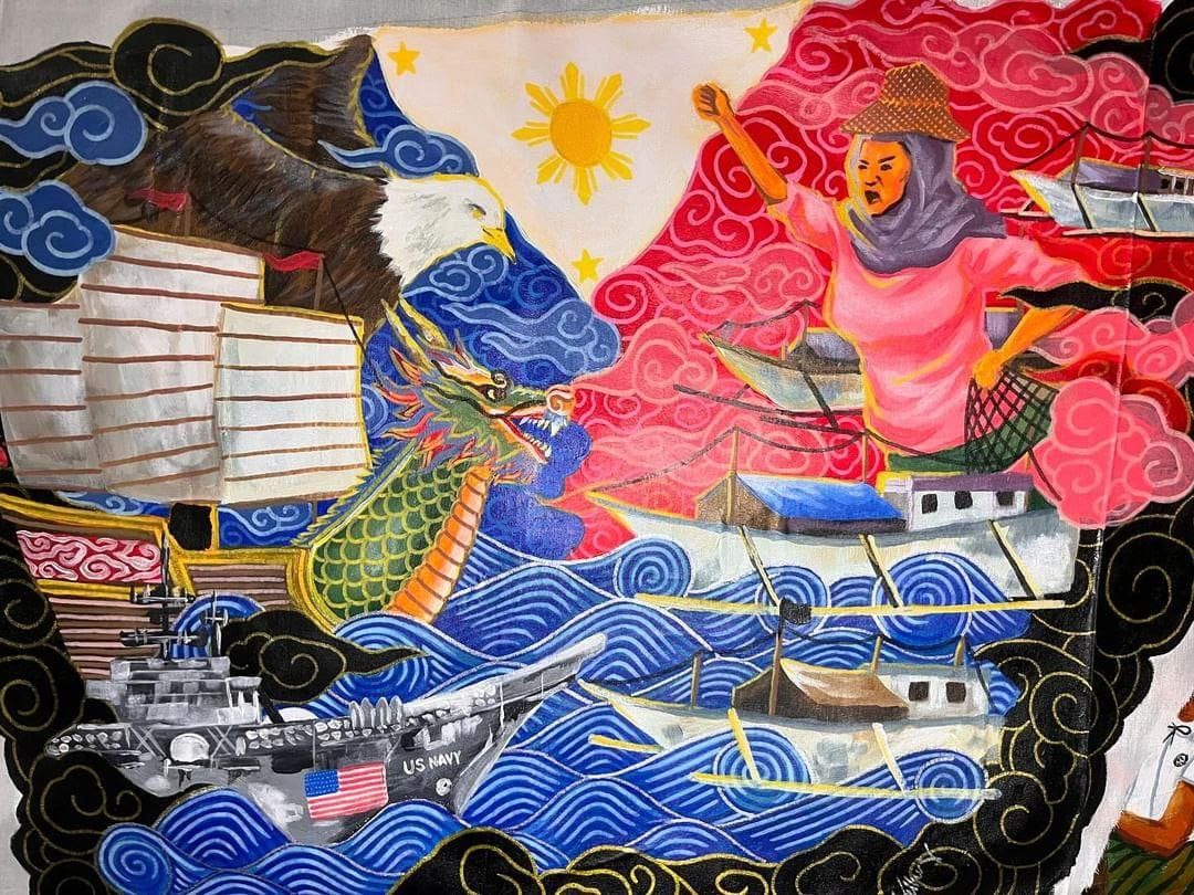 SONA 2024 attire of Arlene Brosas, painting detail