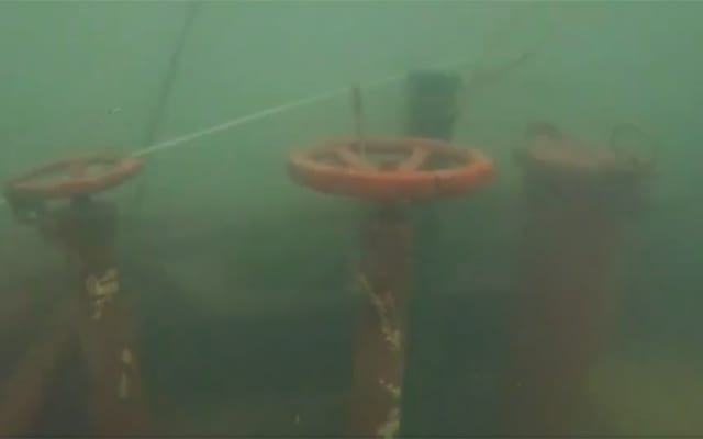 Submerged MT Terra Nova oil tanker