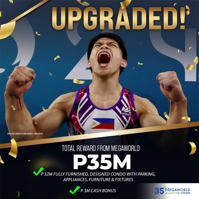 Megaworld upgrades reward for Carlos Yulo
