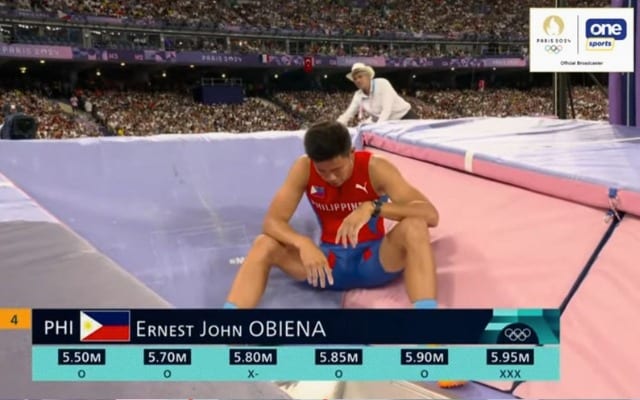 EJ Obiena fails at 5.95 meters