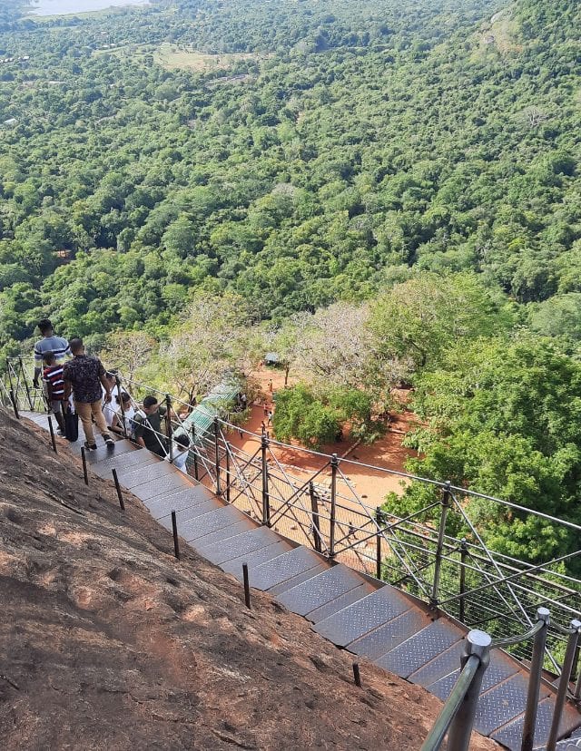Sigiriya Rock steel staircase