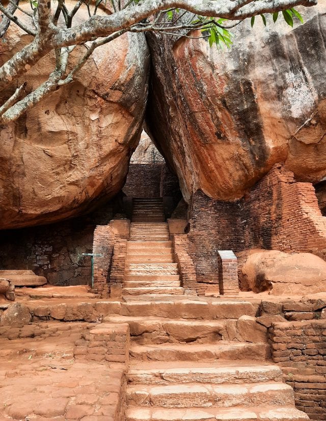 Sigiriya Rock boulders and staircase