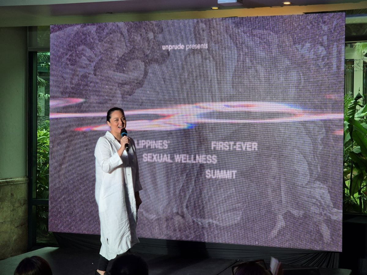 Kat Alano delivers a talk at the Unprude sexual wellness summit