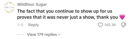 Comment from Steve Burns' Tiktok post