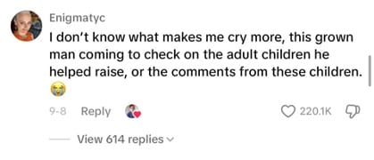 Comment from Steve Burns' Tiktok post