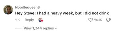 Comment from Steve Burns' Tiktok post