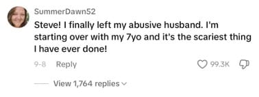 Comment from Steve Burns' Tiktok post