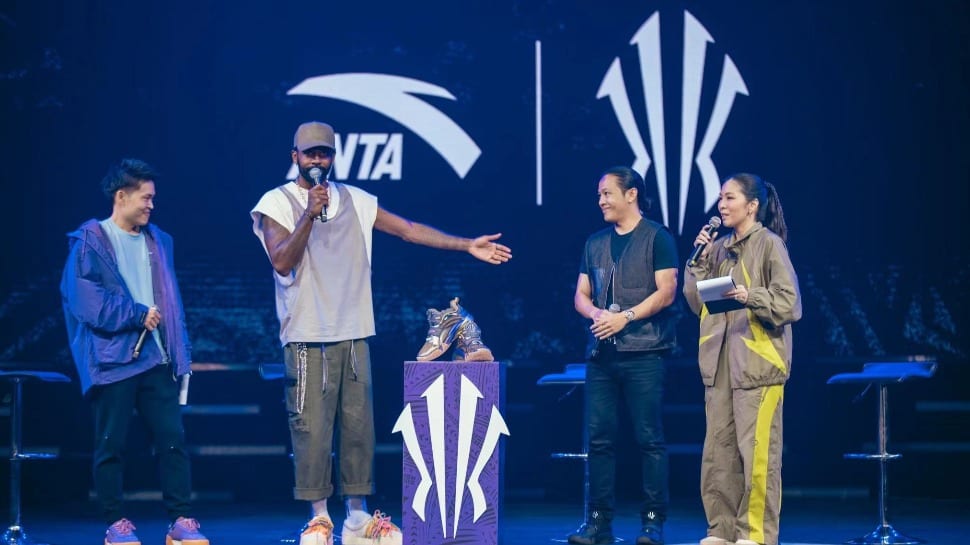 Kyrie Irving presented with a limited edition pair of Anta shoes