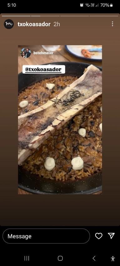 Dish in the menu that Phil Rosenthal ate in Txoxo Asador