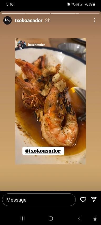 Dish in the menu that Phil Rosenthal ate in Txoxo Asador