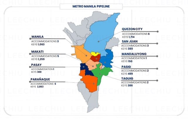 Map of new hotel developments from Leechiu Property Consultants