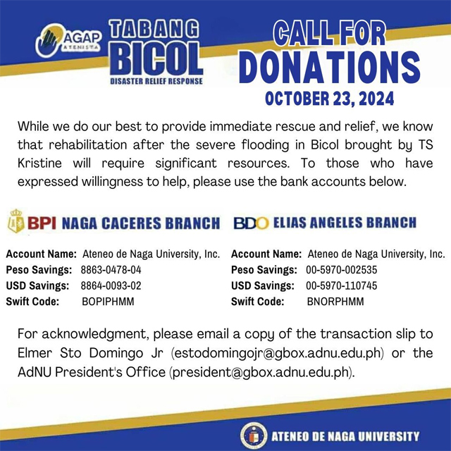 Ateneo de Naga donation drive