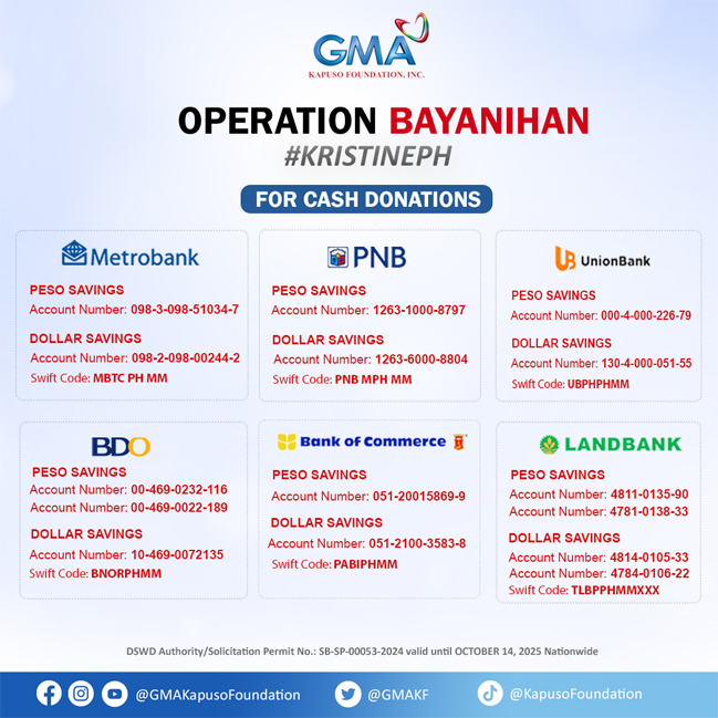 Bank deposit GMA Kapuso Foundation