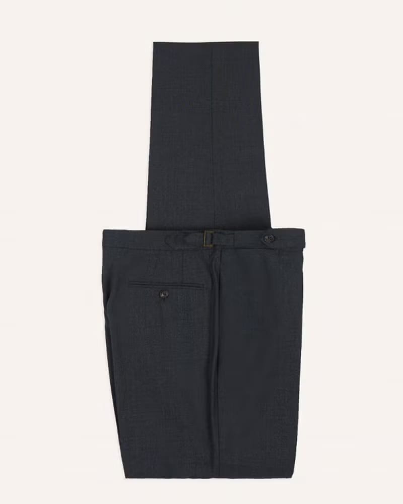 Drake's Charcoal Single-Pleat Trouser