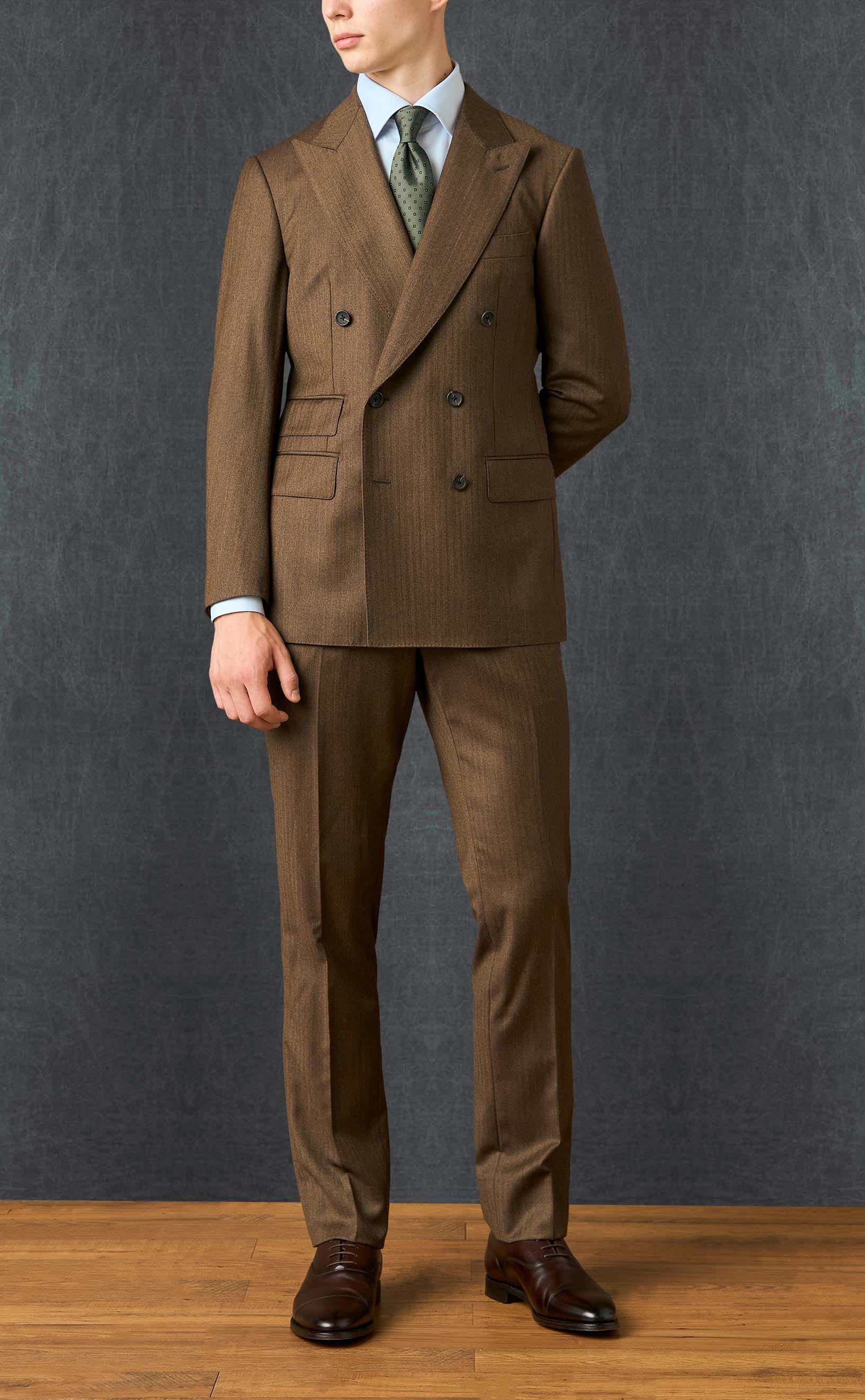 Spier & Mackay Herringbone Double-Breasted Suit