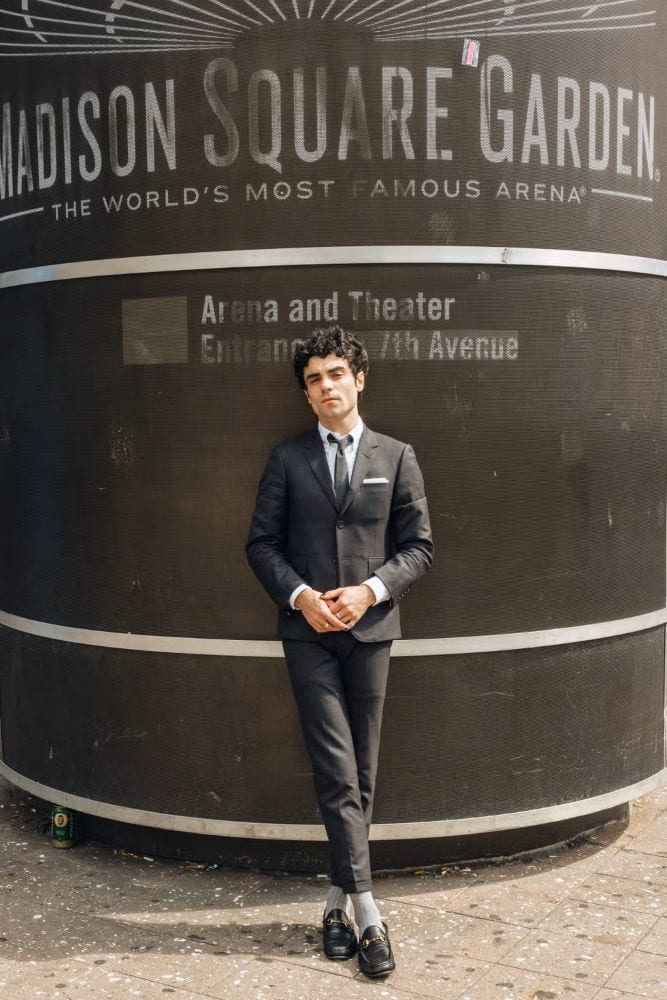 Musician Del Water Gap rocking Thom Browne.