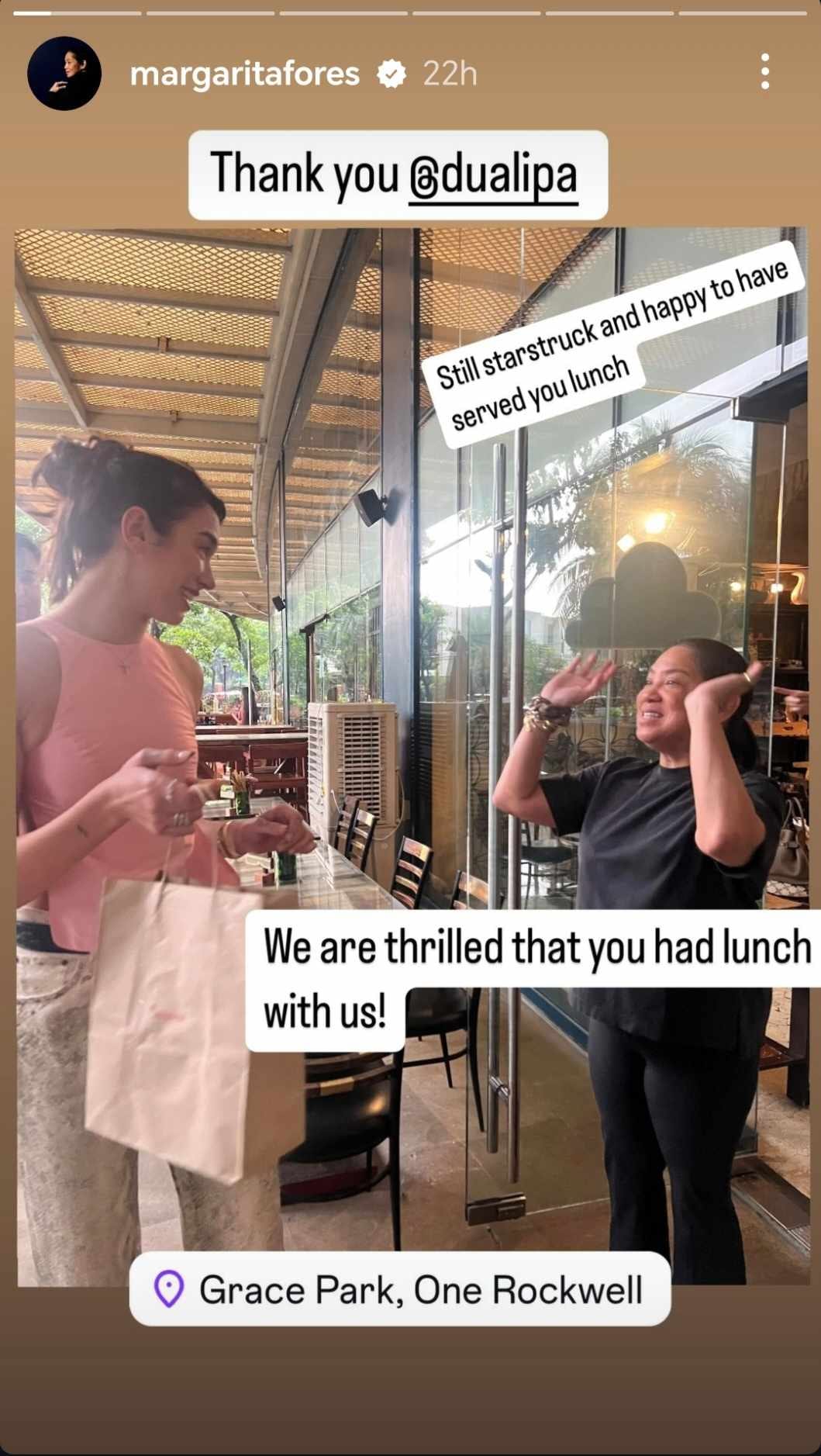 Dua Lipa stops by Grace Park