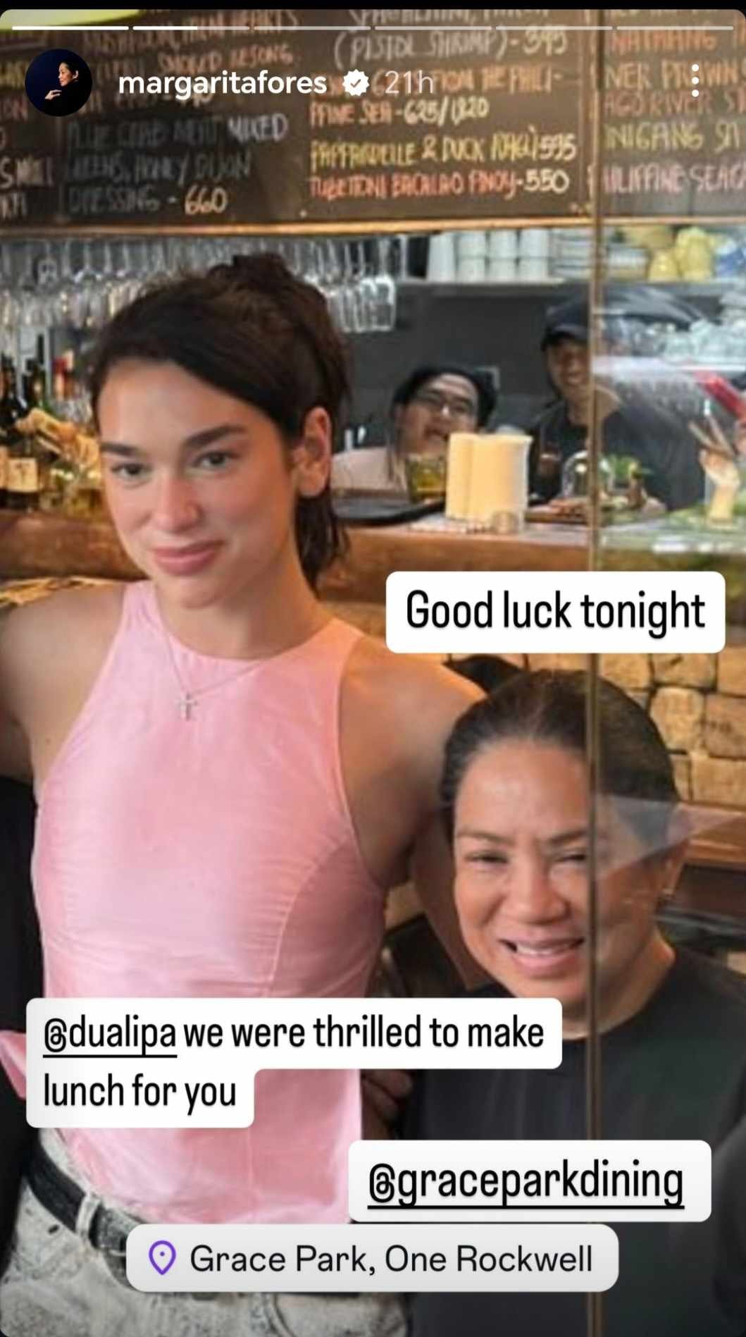Dua Lipa with Margarita Fores