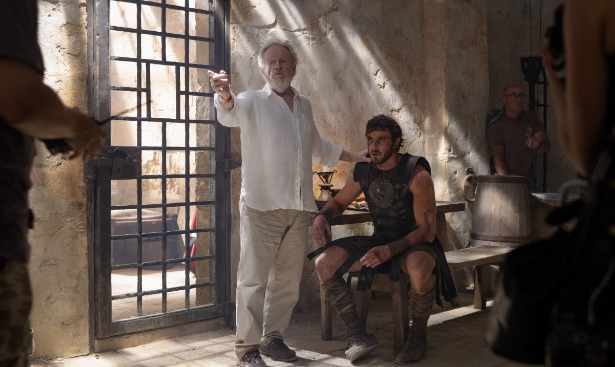 Paul Mescal with director Ridley Scott
