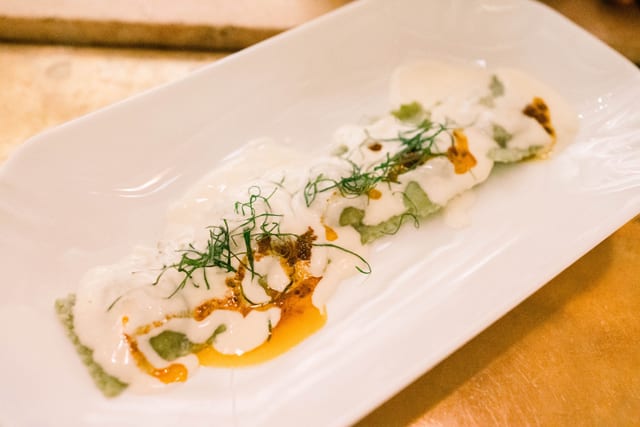 Michter's Whiskey Spinach Crab Ravioli