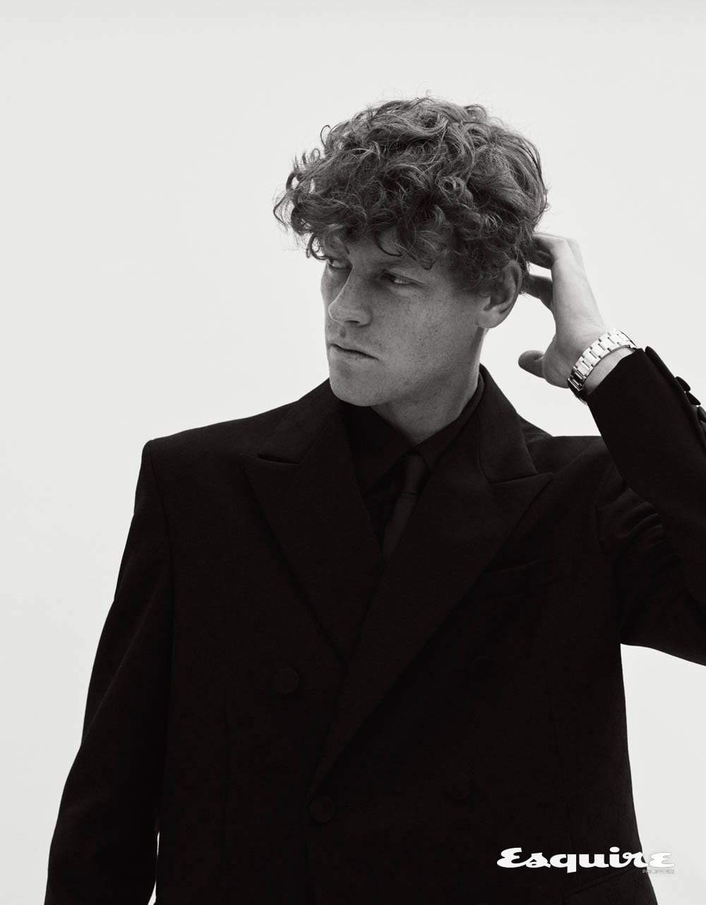 Jannik Sinner for Esquire black and white