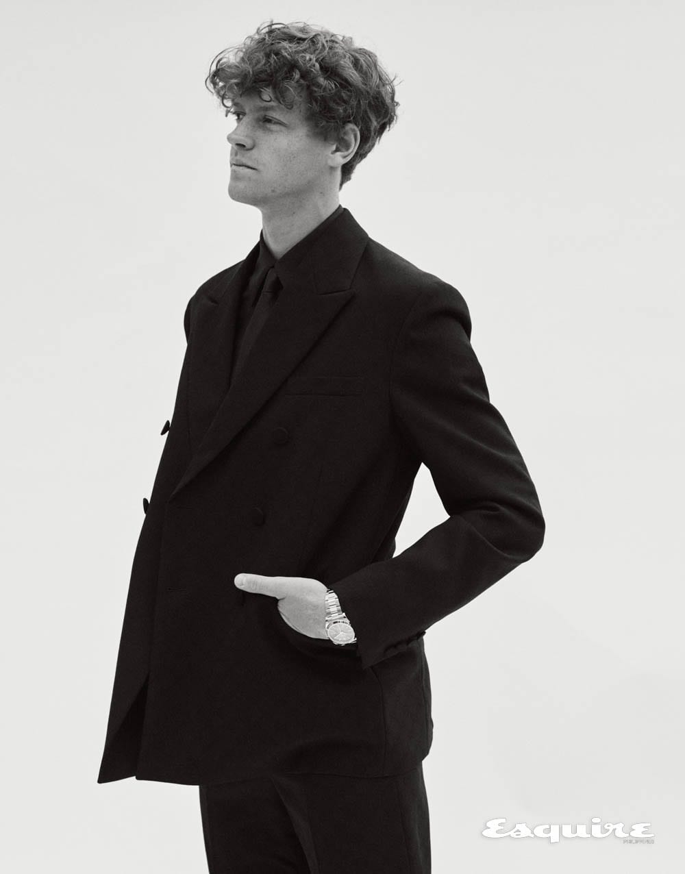 Jannik Sinner for Esquire black and white