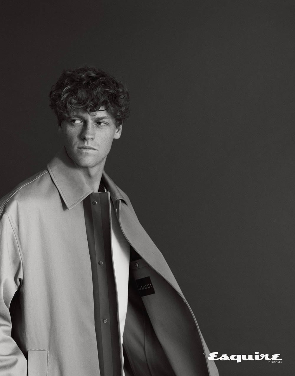 Jannik Sinner for Esquire black and white
