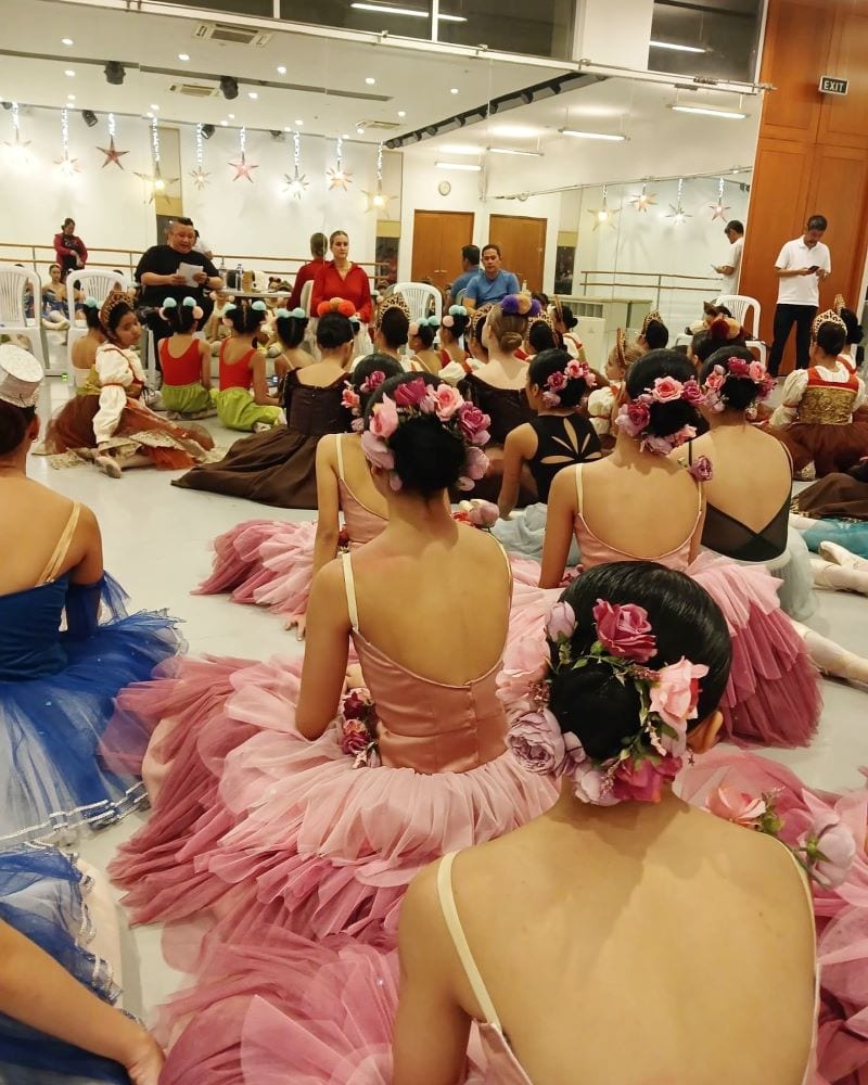 The dancers being briefed at Steps Dance Studio