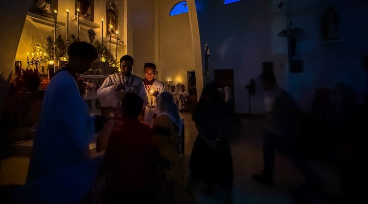 Worshippers attend the Rorate Caeli Mass in Cebu