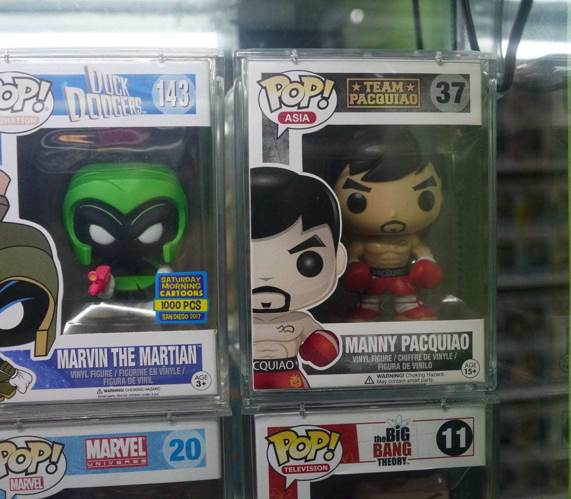 At Bully Boy, a Marvin the Martian and a Manny Pacquio Funko Pop selling at P25,000 and P12,000 respectively