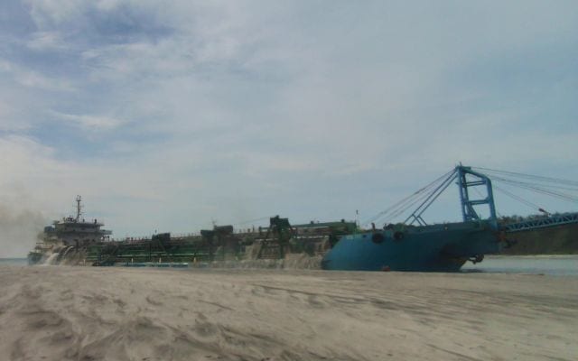 Dredging in Zambales by ships with Philippine flags