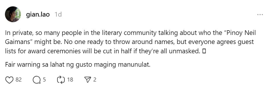 Gian Lao's post on Threads
