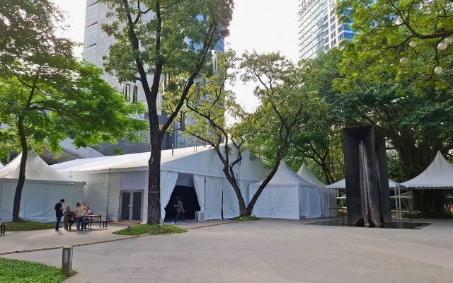 Tents under construction for Art Fair Philippines