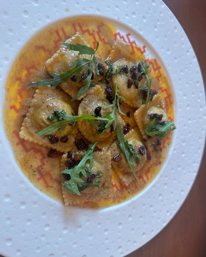 Goose ravioli