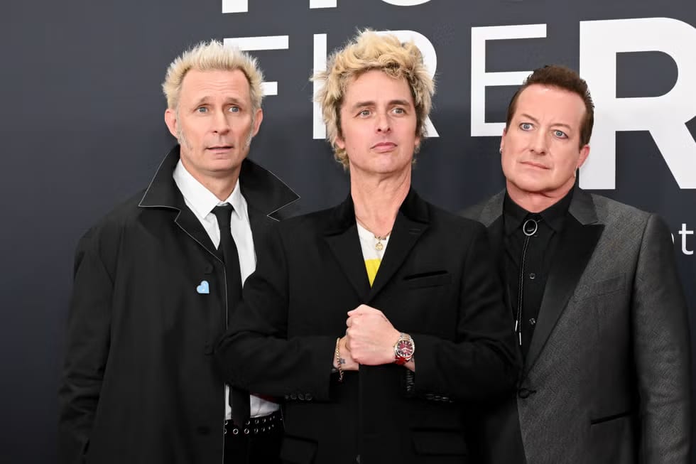 Bille Joe Armstrong rocks a classy Omega Seamaster Aqua Terra.