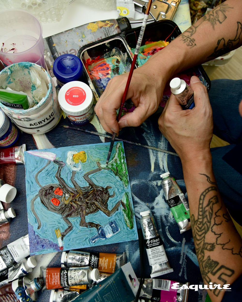 Manuel Ocampo works-in-progress