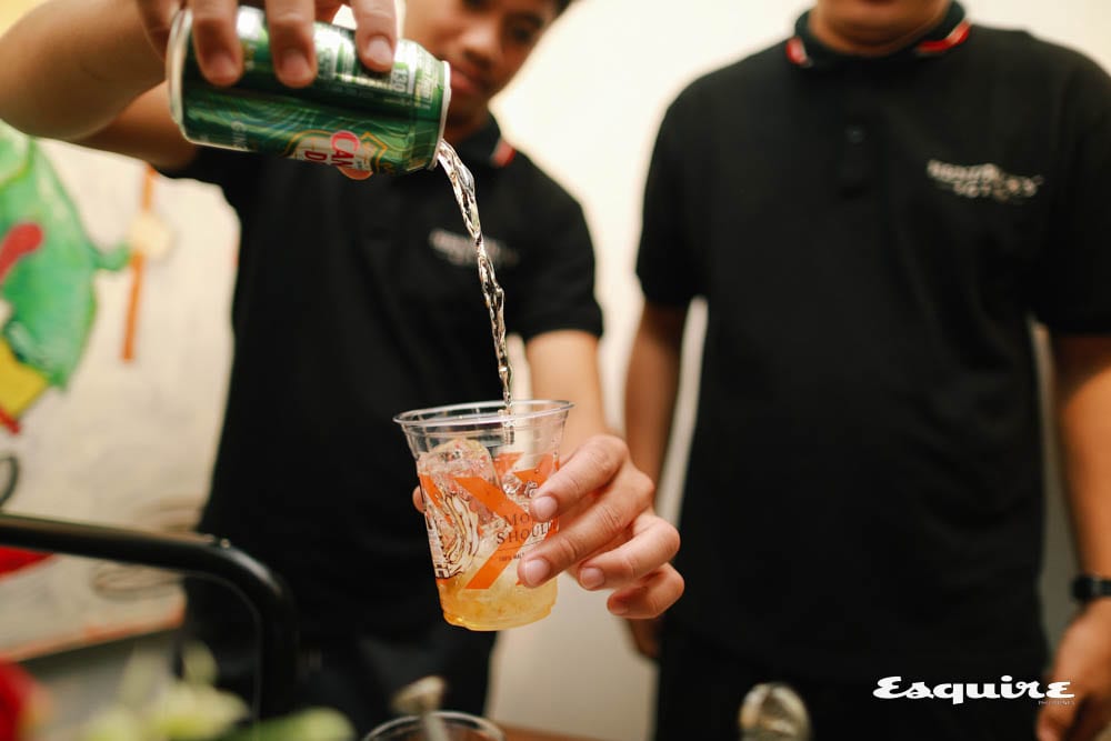 Guests enjoy drinks at Manuel Ocampo February Cover Launch