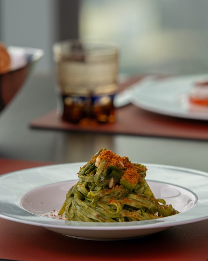 Finestra Solaire North Sunday brunch buffet linguine al pesto
