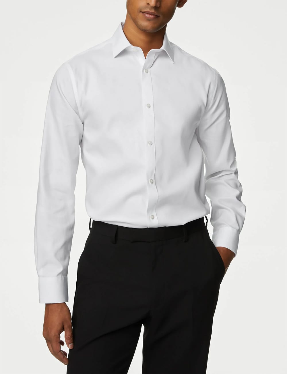 Marks & Spencer Slim Fit Non-Iron Pure Cotton Shirt